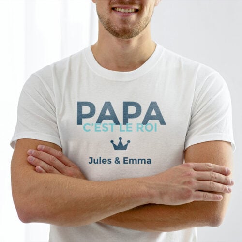 T-shirt blanc - Papa c'est le roi – Image 2