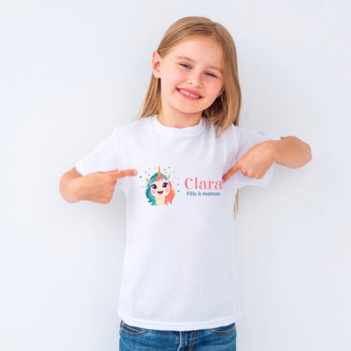 T-shirt Enfant blanc - Licorne – Image 2
