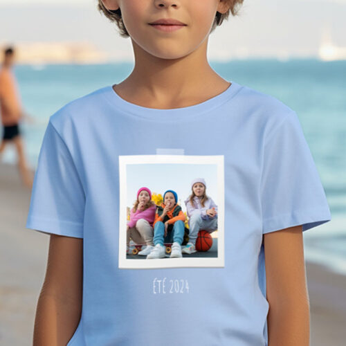 T-shirt Enfant bleu clair - Polaroid – Image 2