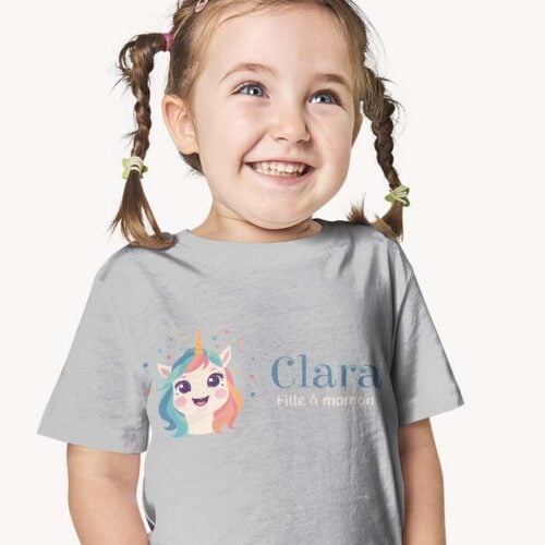 T-shirt Enfant gris - Licorne – Image 2