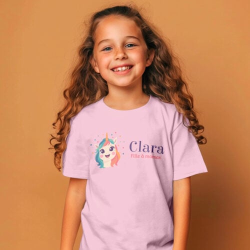 T-shirt Enfant rose - Licorne – Image 2