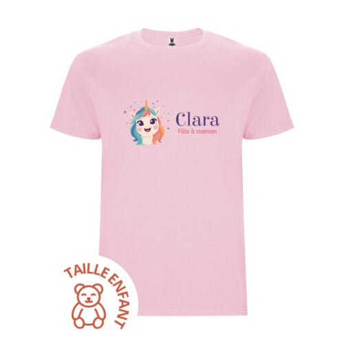 T-shirt Enfant rose - Licorne