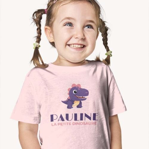 T-shirt Enfant rose - Dino – Image 2