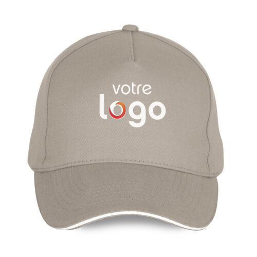 Casquette beige - Votre logo