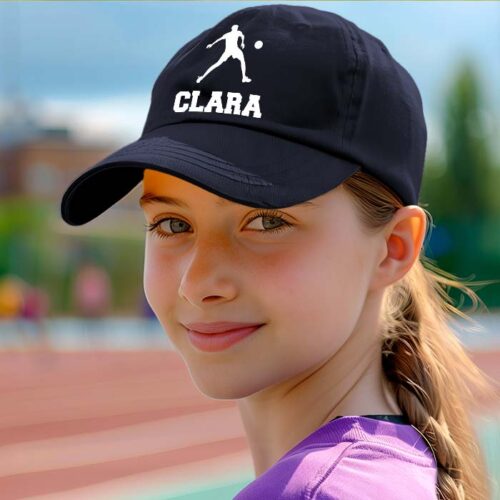 Casquette enfant bleu - Joueur de foot avec prénom – Image 2