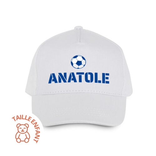 Casquette enfant blanc - Ballon de football avec prénom