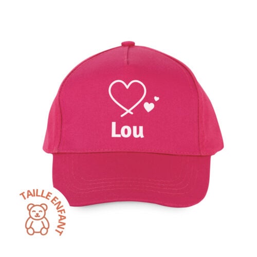 Casquette enfant rose - Petit coeur