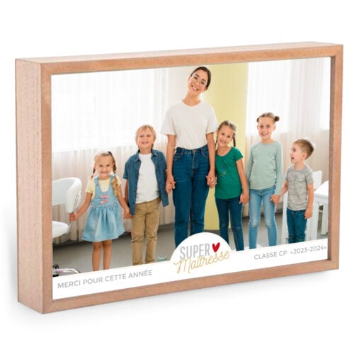 Grand cadre bois rectangle - Merci Maîtresse !