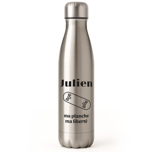Bouteille isotherme Argent - Skateboard <br> <strong>  500 ml </strong>