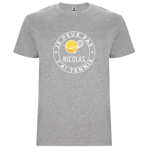 T-shirt gris - Je peux pas, j'ai tennis !