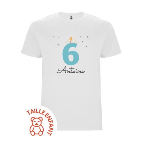 T-shirt Enfant blanc - Age avec bougie anniversaire