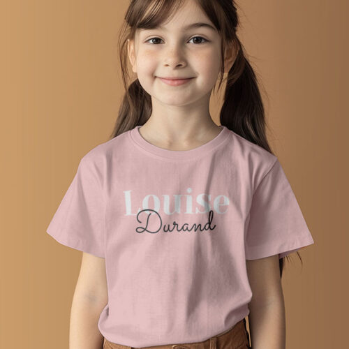 T-shirt Enfant rose - Prénom Nom – Image 2