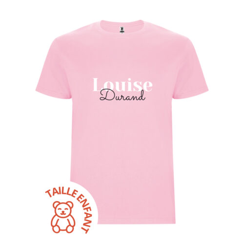 T-shirt Enfant rose - Prénom Nom