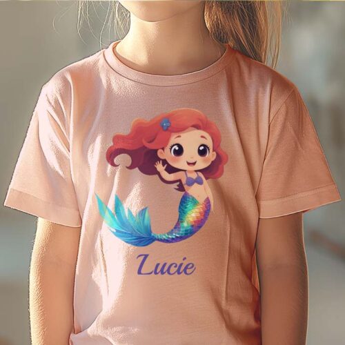 T-shirt Enfant rose - Petite sirène – Image 2