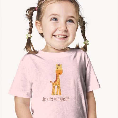 T-shirt Enfant rose - Je suis une girafe – Image 2