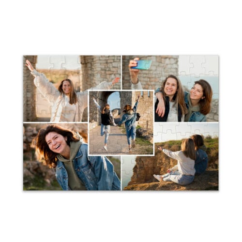 Puzzle personnalisé - Vacances avec 5 photos <br> <strong>120 pièces</strong>