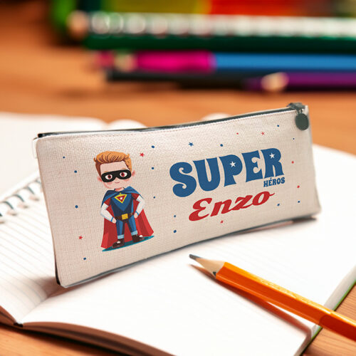 Trousse personnalisée - Super-Héros<br> <strong>23,5 x 10 cm</strong> – Image 2