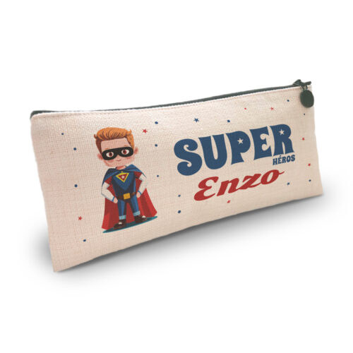Trousse personnalisée - Super-Héros<br> <strong>23,5 x 10 cm</strong>