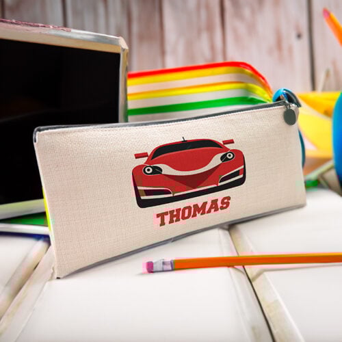 Pochette personnalisée - Voiture avec prénom<br> <strong>23,5 x 10 cm</strong> – Image 2