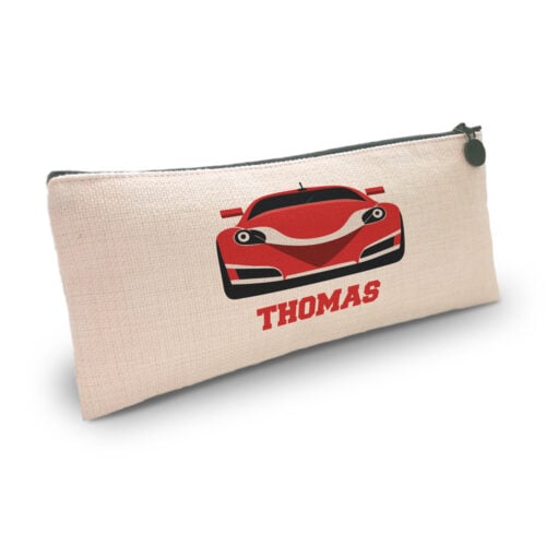 Pochette personnalisée - Voiture avec prénom<br> <strong>23,5 x 10 cm</strong>