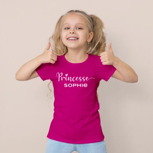 T-shirt Enfant rose fuchsia - Princesse – Image 2