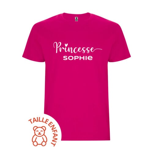 T-shirt Enfant rose fuchsia - Princesse