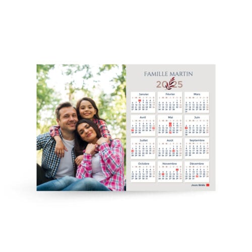 Calendrier A4 - Photo de famille