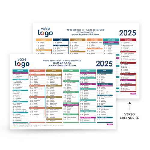 Calendrier A4 recto verso - Entreprise avec logo