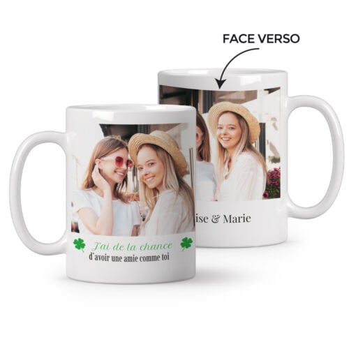 Mug personnalisé - Bonne chance avec photo