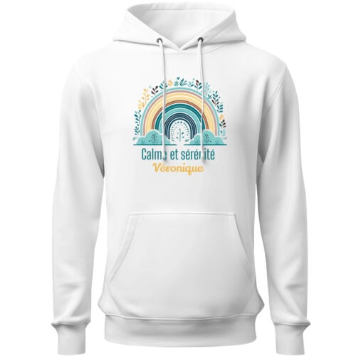 Sweat à capuche blanc - Calme et sérénité