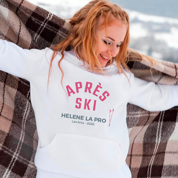 Alternative view of Sweat à capuche blanc - La pro du ski