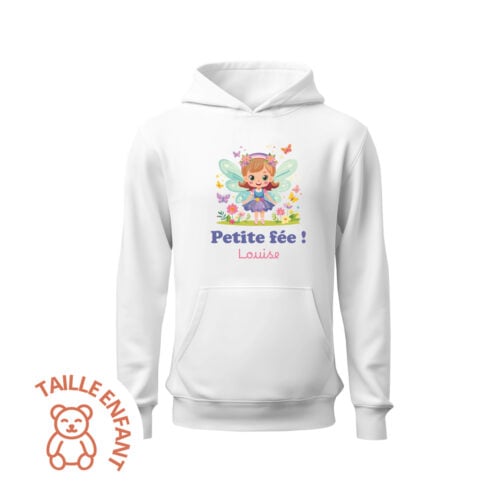Sweat enfant à capuche blanc - Petite Fée !