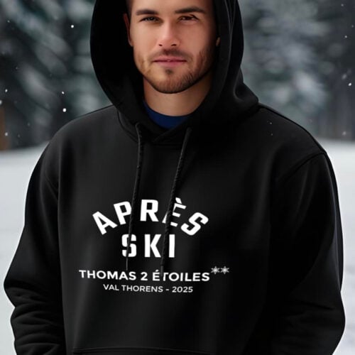 Sweat à capuche noir - Après ski – Image 2