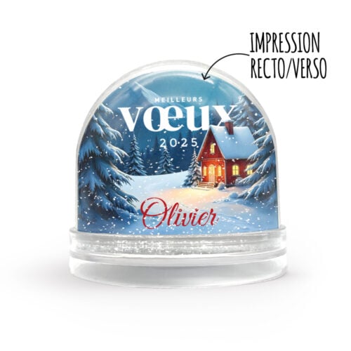 Boule à neige personnalisable - Meilleurs voeux 2025