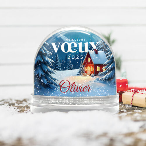 Boule à neige personnalisable - Meilleurs voeux 2025 – Image 2