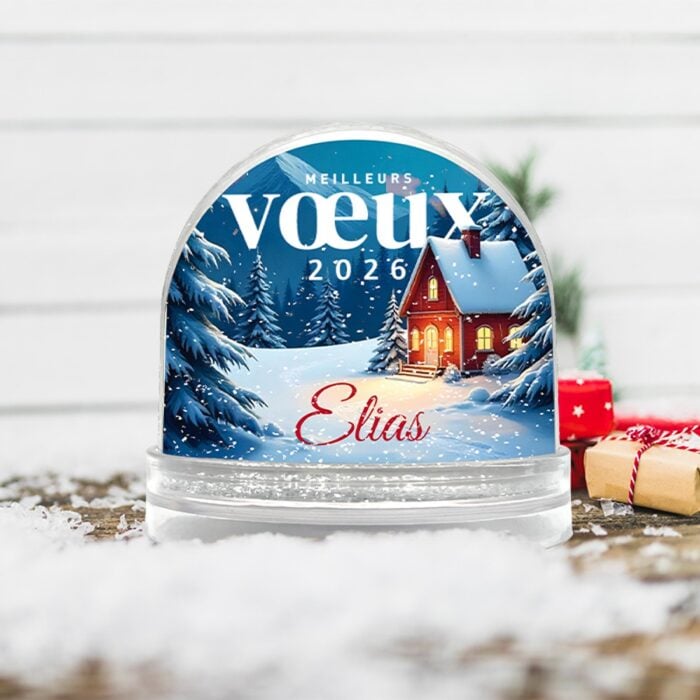 Alternative view of Boule à neige personnalisable - Meilleurs voeux 2026