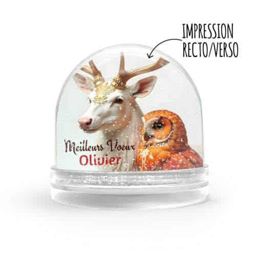 Boule à neige personnalisable - Décor animaux