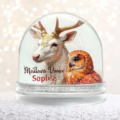 Boule à neige personnalisable - Décor animaux – Image 2
