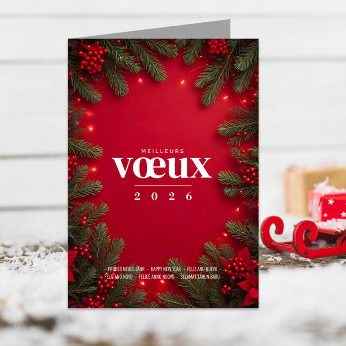 Alternative view of Lot de 5 cartes de Voeux personnalisées - Enveloppes offertes