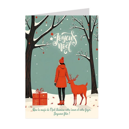 Lot de 5 cartes de Noël personnalisées - Enveloppes offertes