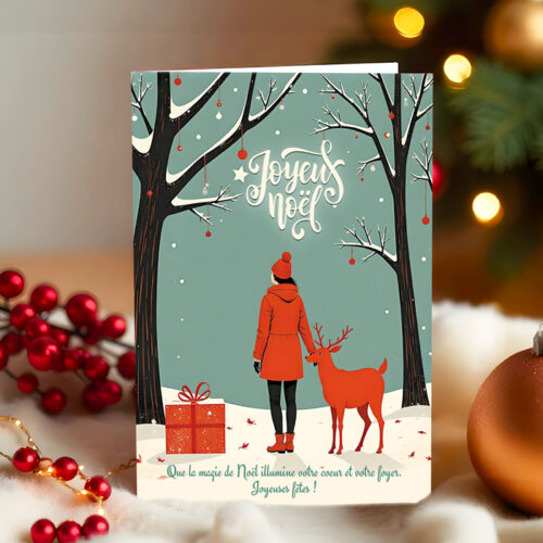 Lot de 5 cartes de Noël personnalisées - Enveloppes offertes – Image 2