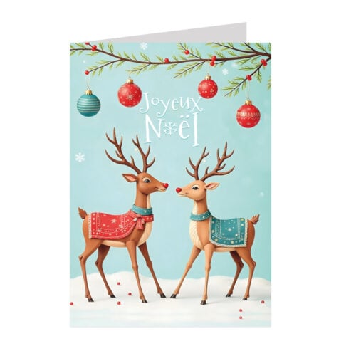 Lot de 5 cartes de Noël personnalisées - Enveloppes offertes