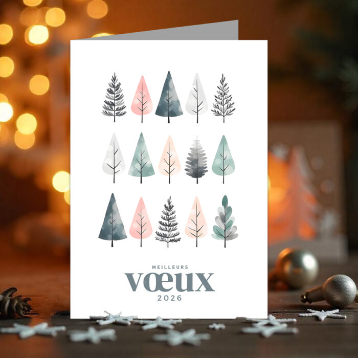 Alternative view of Lot de 5 cartes de Voeux personnalisées - Enveloppes offertes