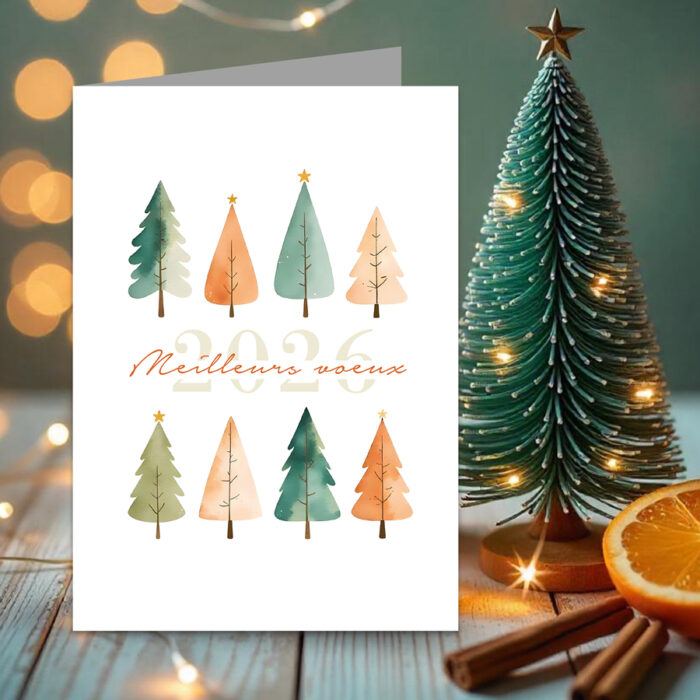 Alternative view of Lot de 5 cartes de Voeux personnalisées - Enveloppes offertes