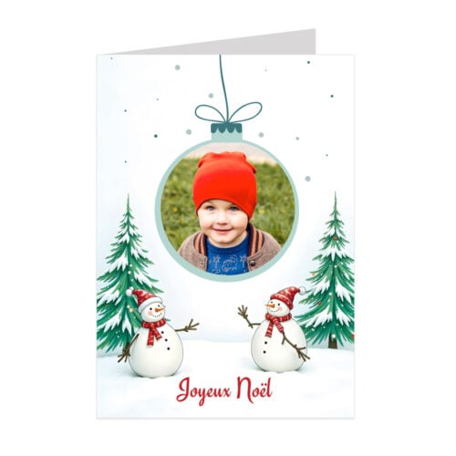 Lot de 5 cartes de Noël personnalisées - Enveloppes offertes