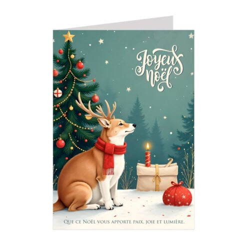 Lot de 5 cartes de Noël personnalisées - Enveloppes offertes
