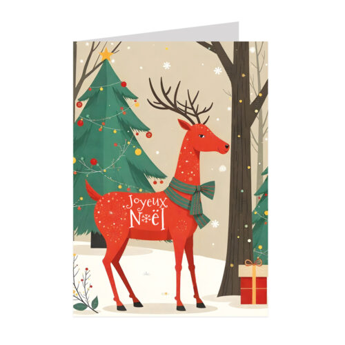 Lot de 5 cartes de Noël personnalisées - Enveloppes offertes
