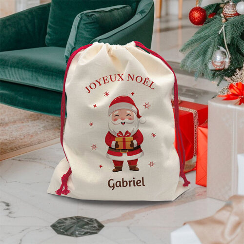 Grande Hotte de Noël personnalisée - Joyeux Noël <br> <strong>  50x66cm </strong> – Image 2