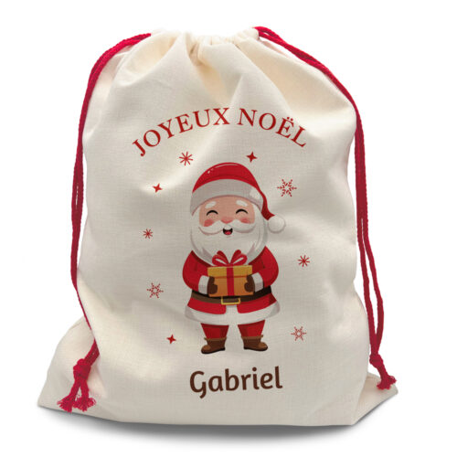 Grande Hotte de Noël personnalisée - Joyeux Noël <br> <strong>  50x66cm </strong>