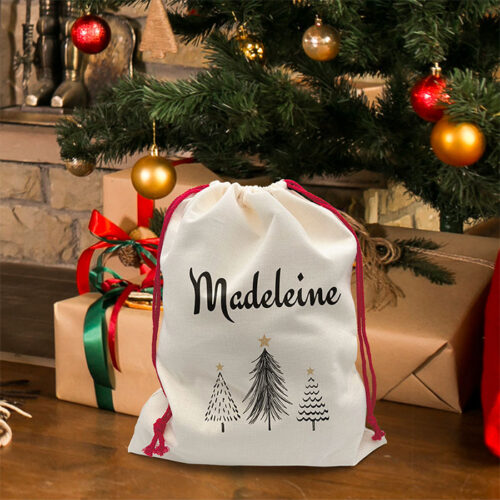 Petite Hotte de Noël personnalisée - Votre prénom<br> <strong>  30x40cm </strong> – Image 2